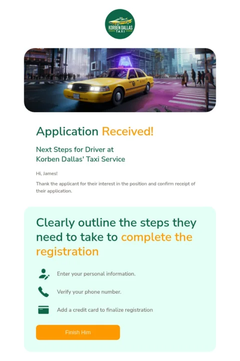 Human resources email template