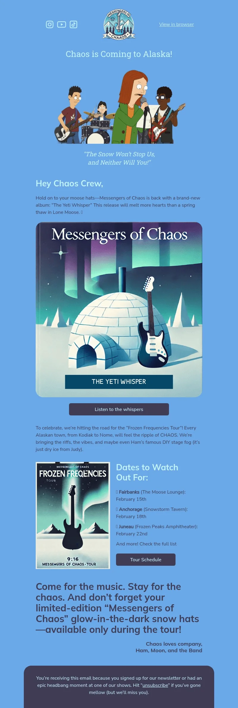 Messengers email template for desktop