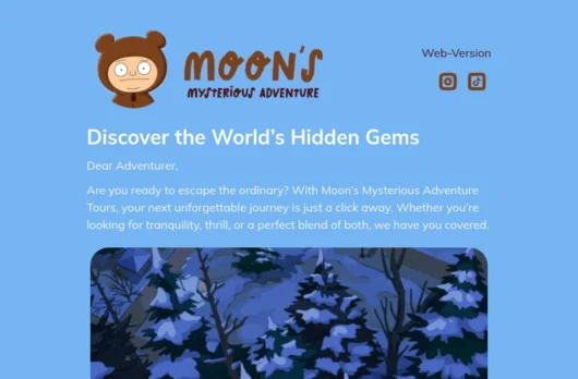 Moon’s email template for desktop