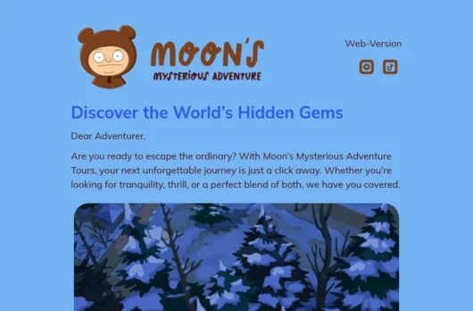 Moon’s email template for desktop