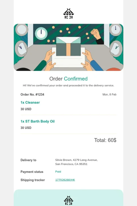 Transactional email template