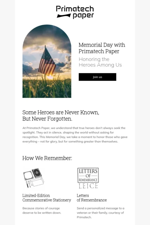 Memorial Day email template