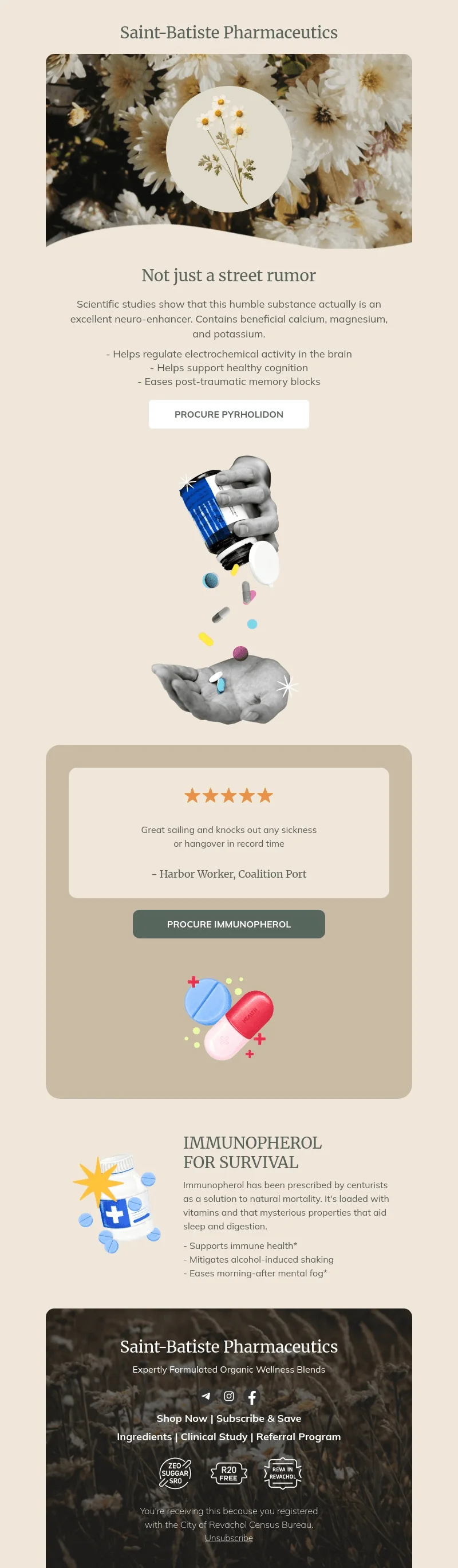 Saint-Batiste email template for desktop