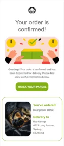 Order Confirmed 2 email template for mobile