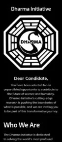 Dharma Initiative email template for mobile