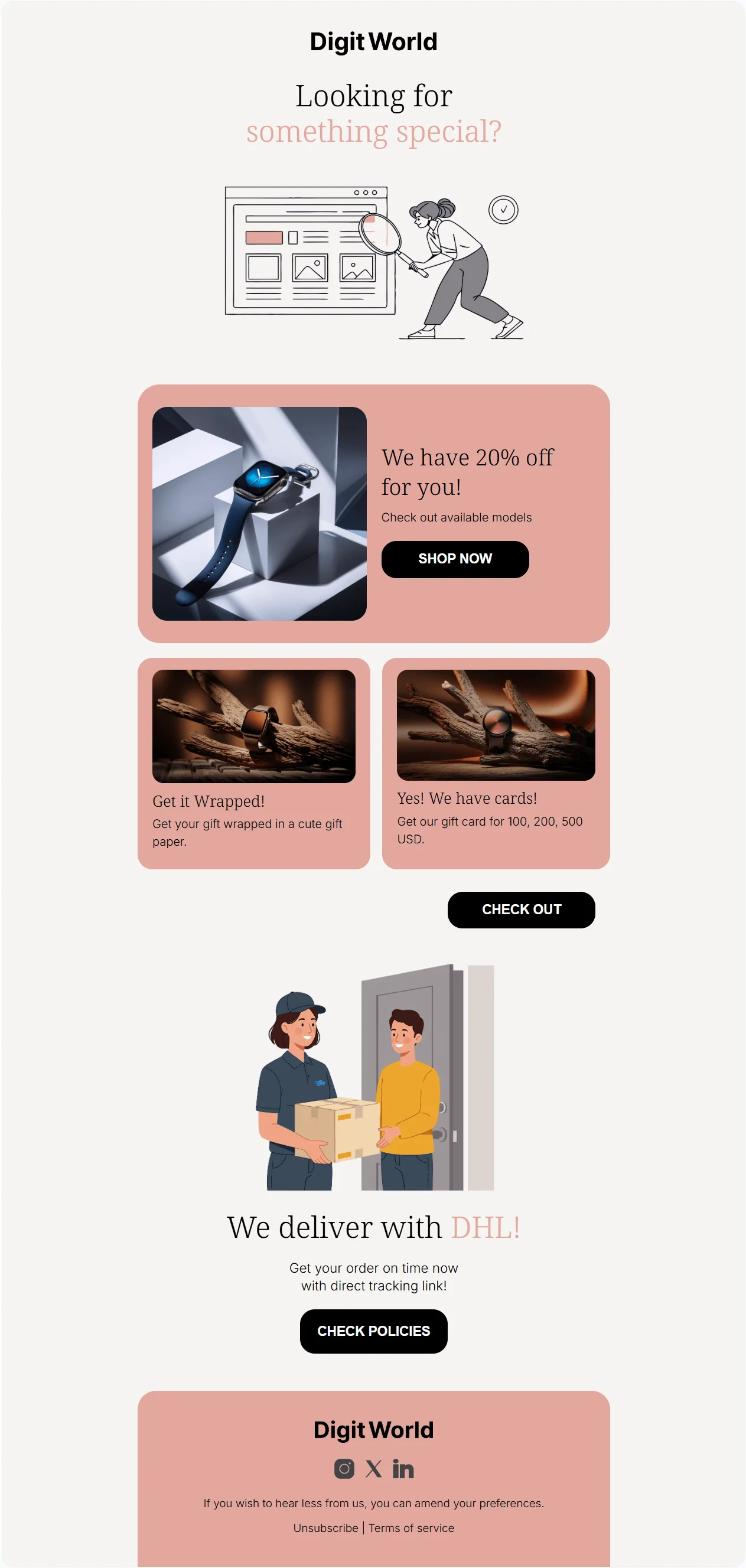 Ecom Digest email template for desktop