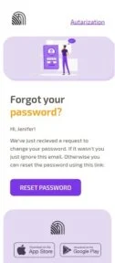Forgot Password email template for mobile