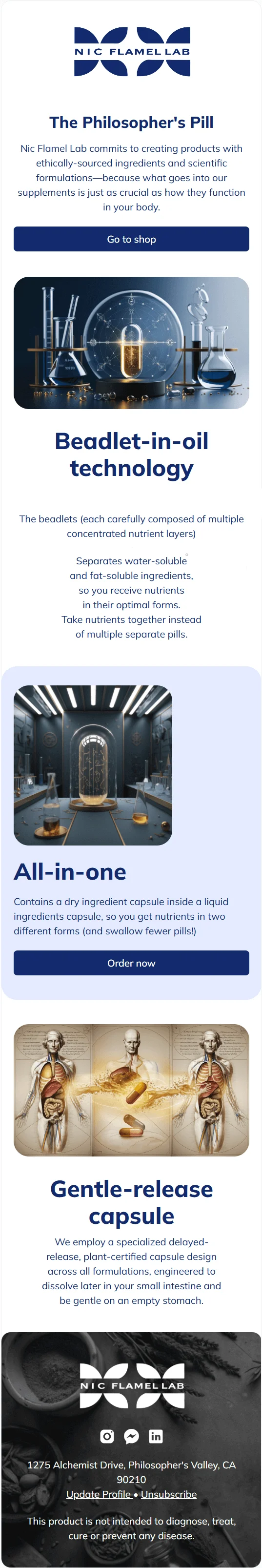 Magic Pill email template for mobile
