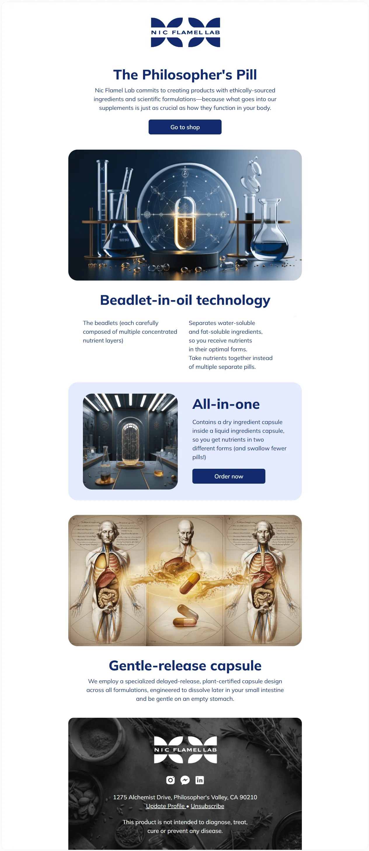 Magic Pill email template for desktop