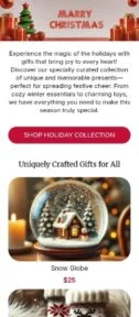 Holiday Cheer Alert email template for mobile