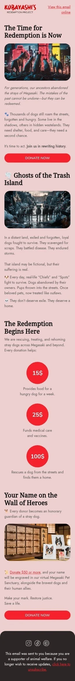 Kobayashi email template for mobile