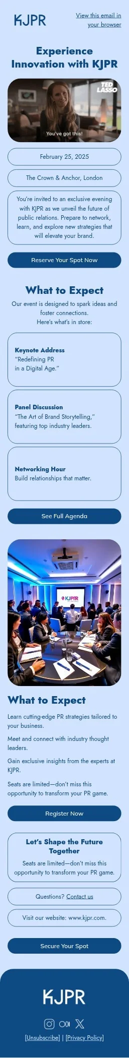KJPR email template for mobile