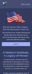 Vought International email template for mobile