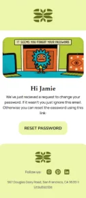 Password Recovery email template for mobile