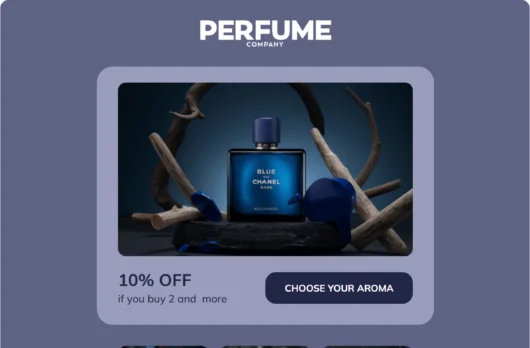 Perfume email template for desktop