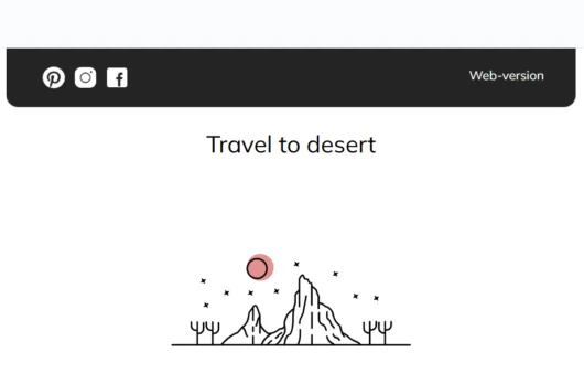 Desert email template for desktop