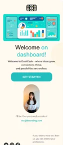 Welcome on Board email template for mobile