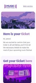 Order Confirmed email template for mobile