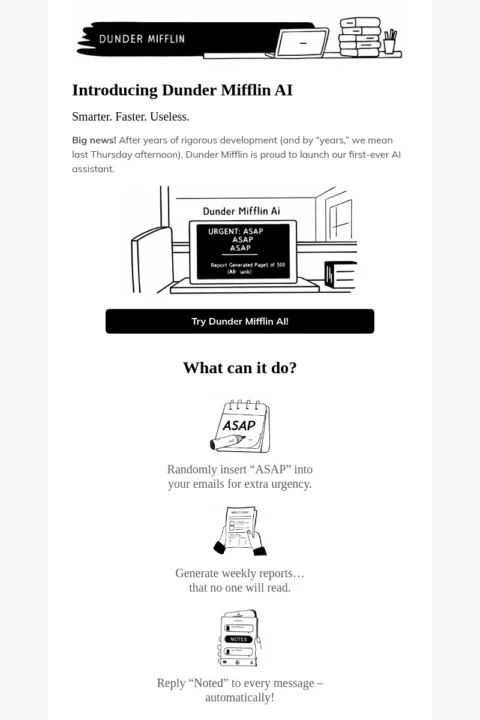 AI email template for SaaS industry
