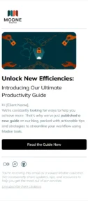 Productivity Guide email template for mobile