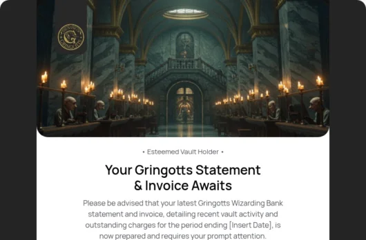 Bank Statement email template for desktop
