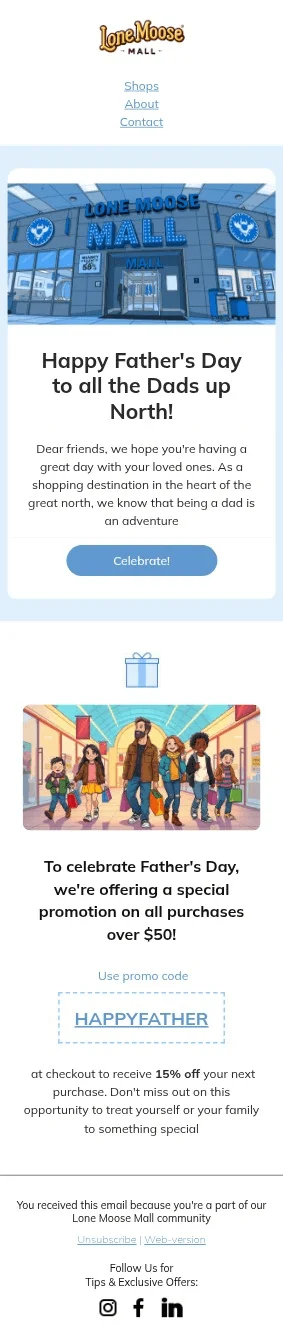 Father’s Day email template for mobile