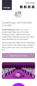 Lumen Industries email template for mobile