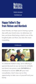 Nelson & Murdock email template for mobile