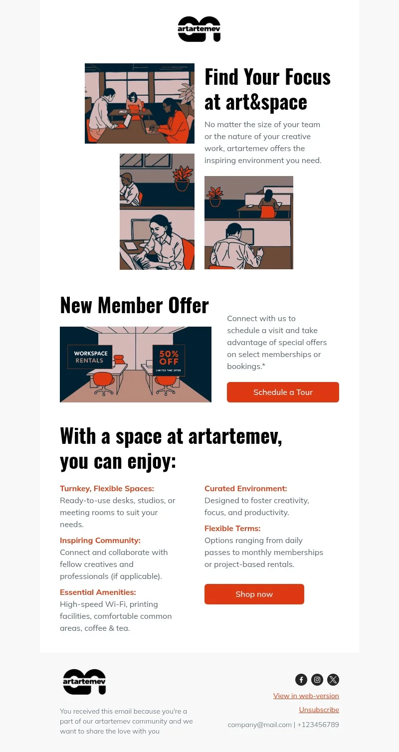 Office email template for desktop