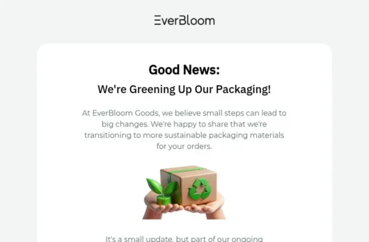 EverBloom email template for desktop