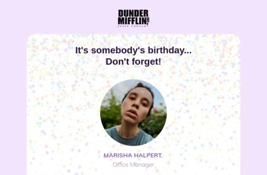 Birthday Reminder email template for desktop