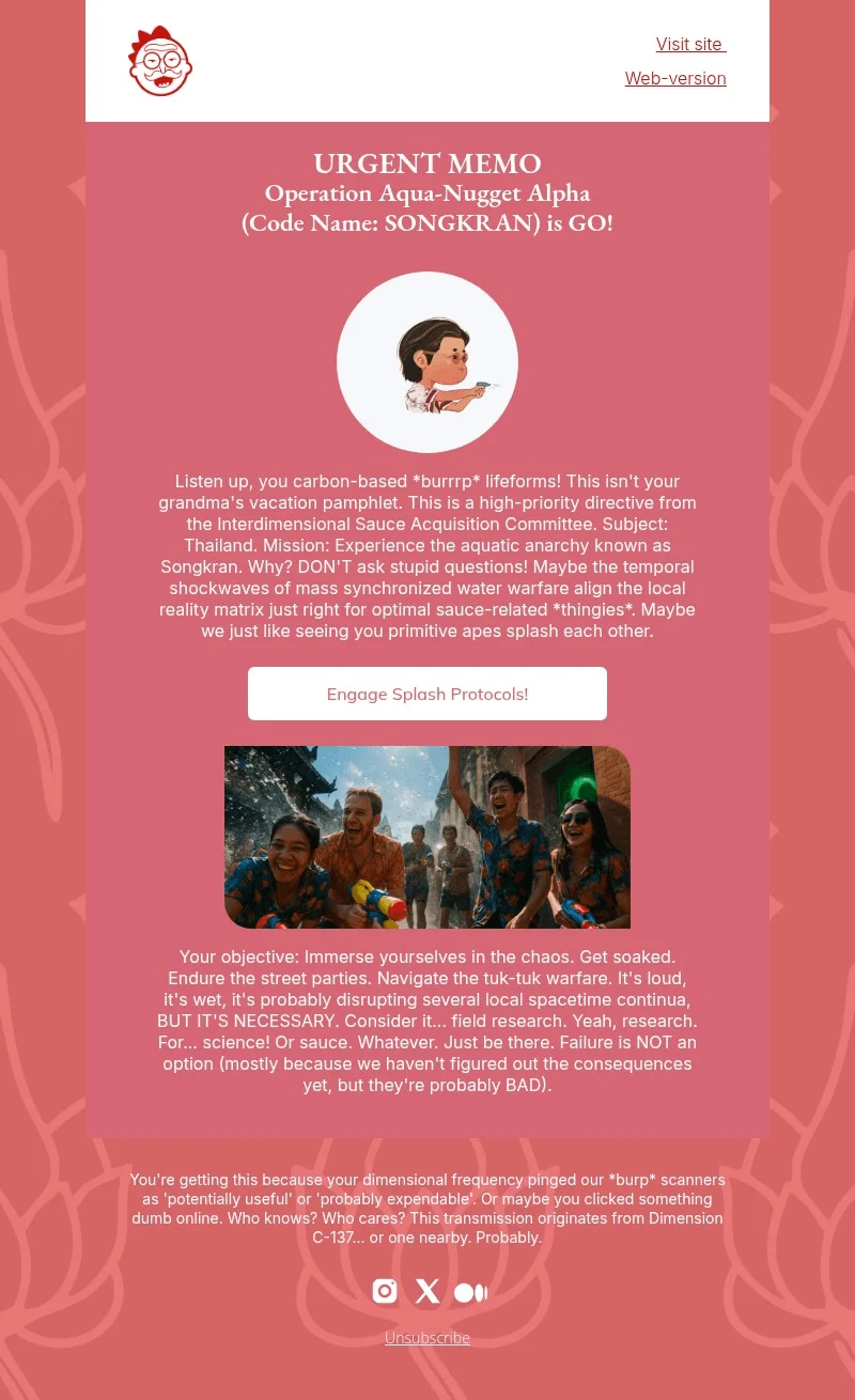 Thailand email template for desktop