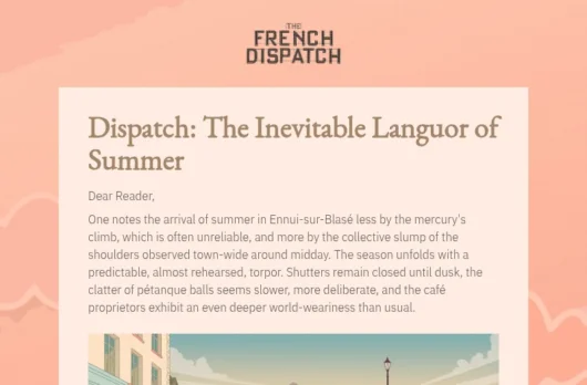 Dispatch email template for desktop