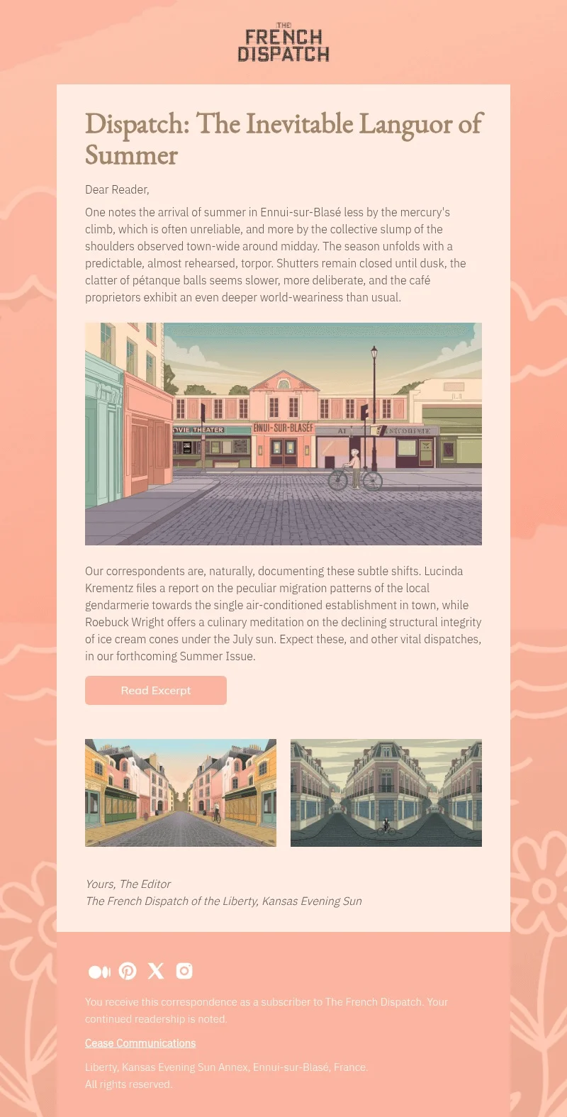 Dispatch email template for desktop