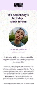 Birthday Reminder email template for mobile