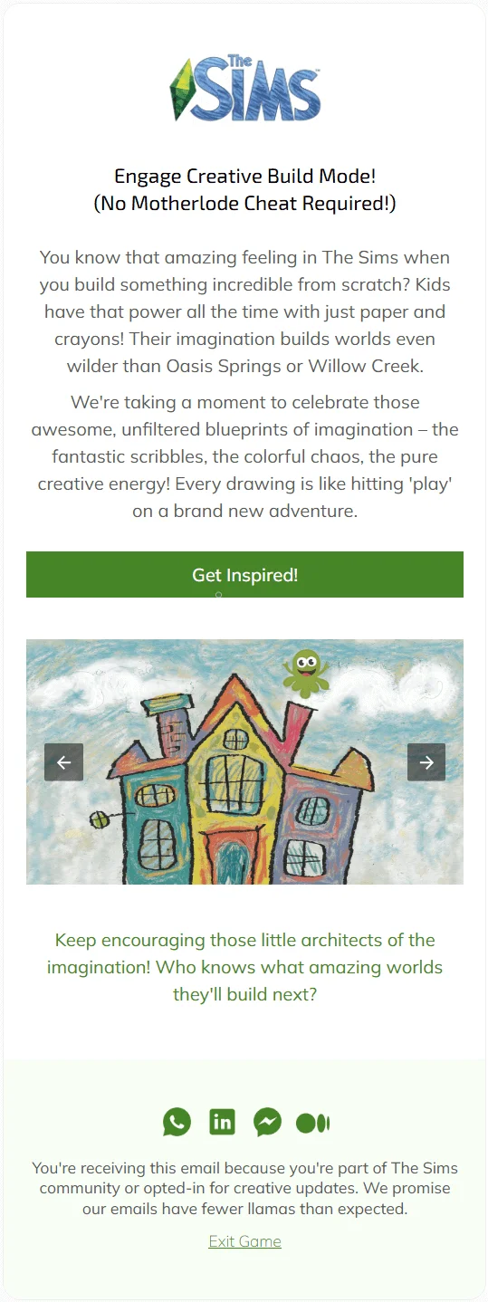 Drawing email template for mobile