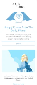 Daily Planet email template for mobile