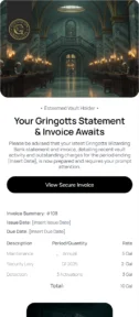 Bank Statement email template for mobile