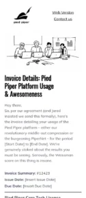 Invoice email template for mobile