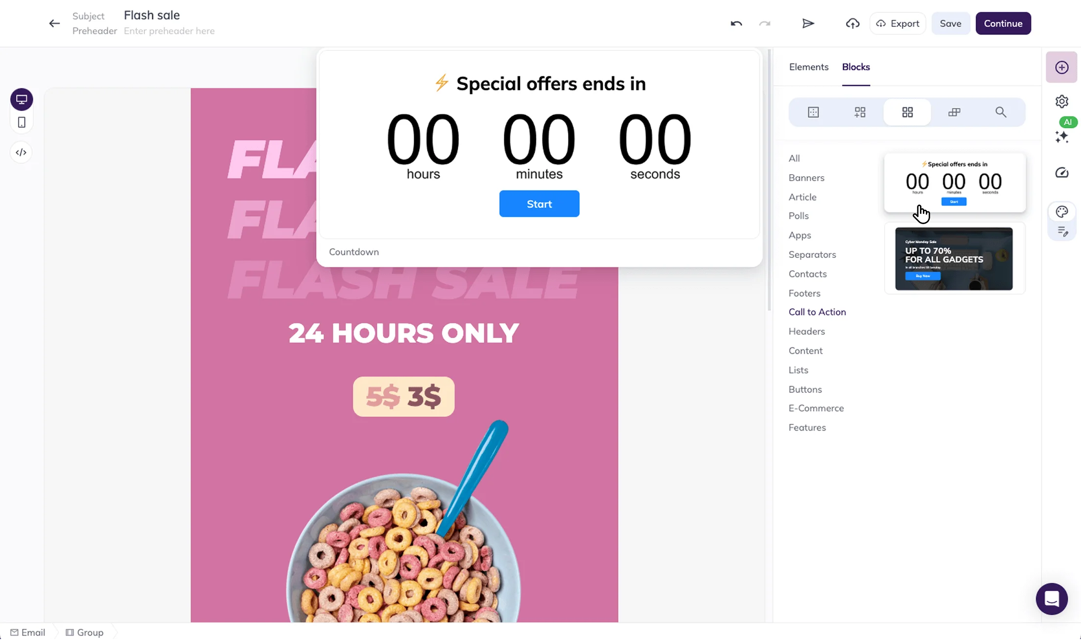 Promotional emails