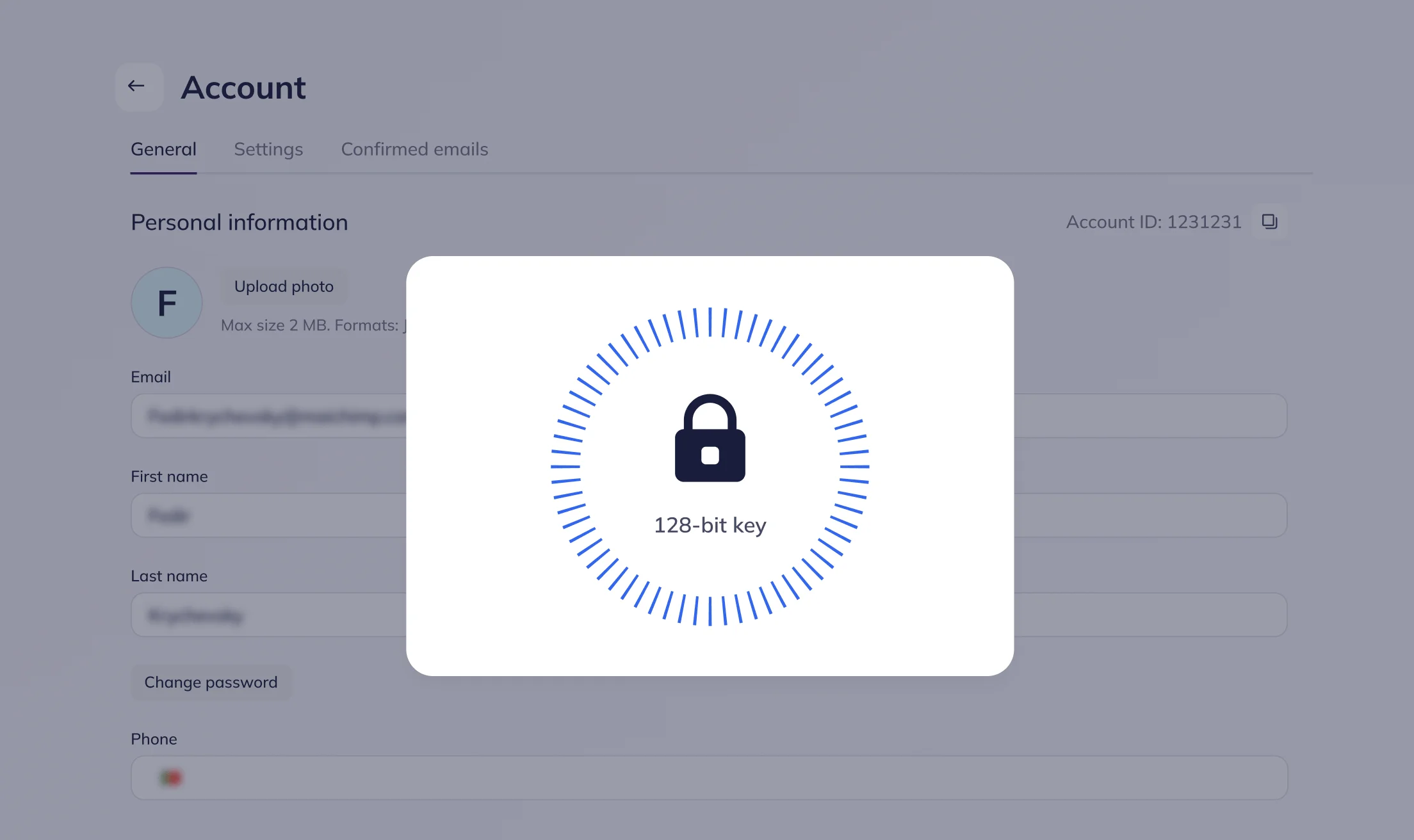 128-bit encryption key by Selzy