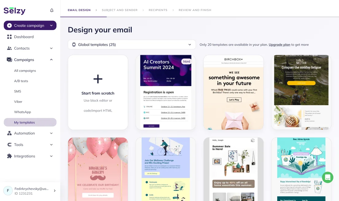 Email templates