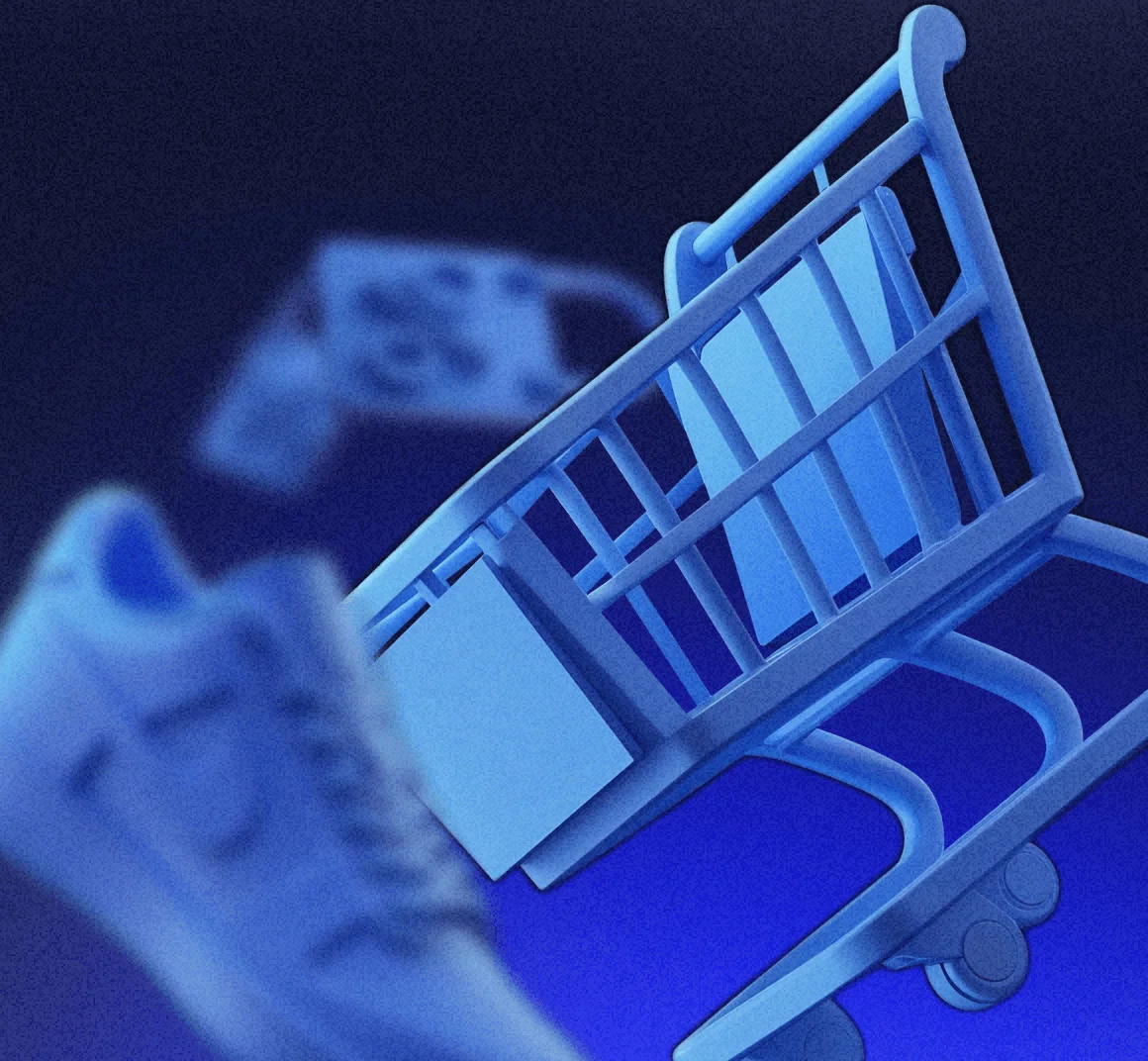 Picture showing an e-commerce shop card with goods