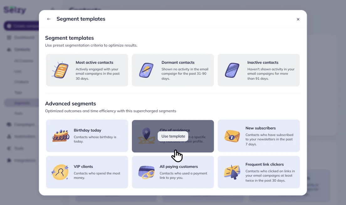Segment templates