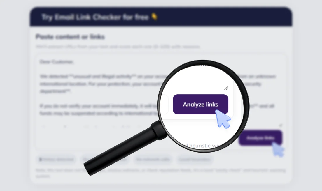 Analyze links for threats