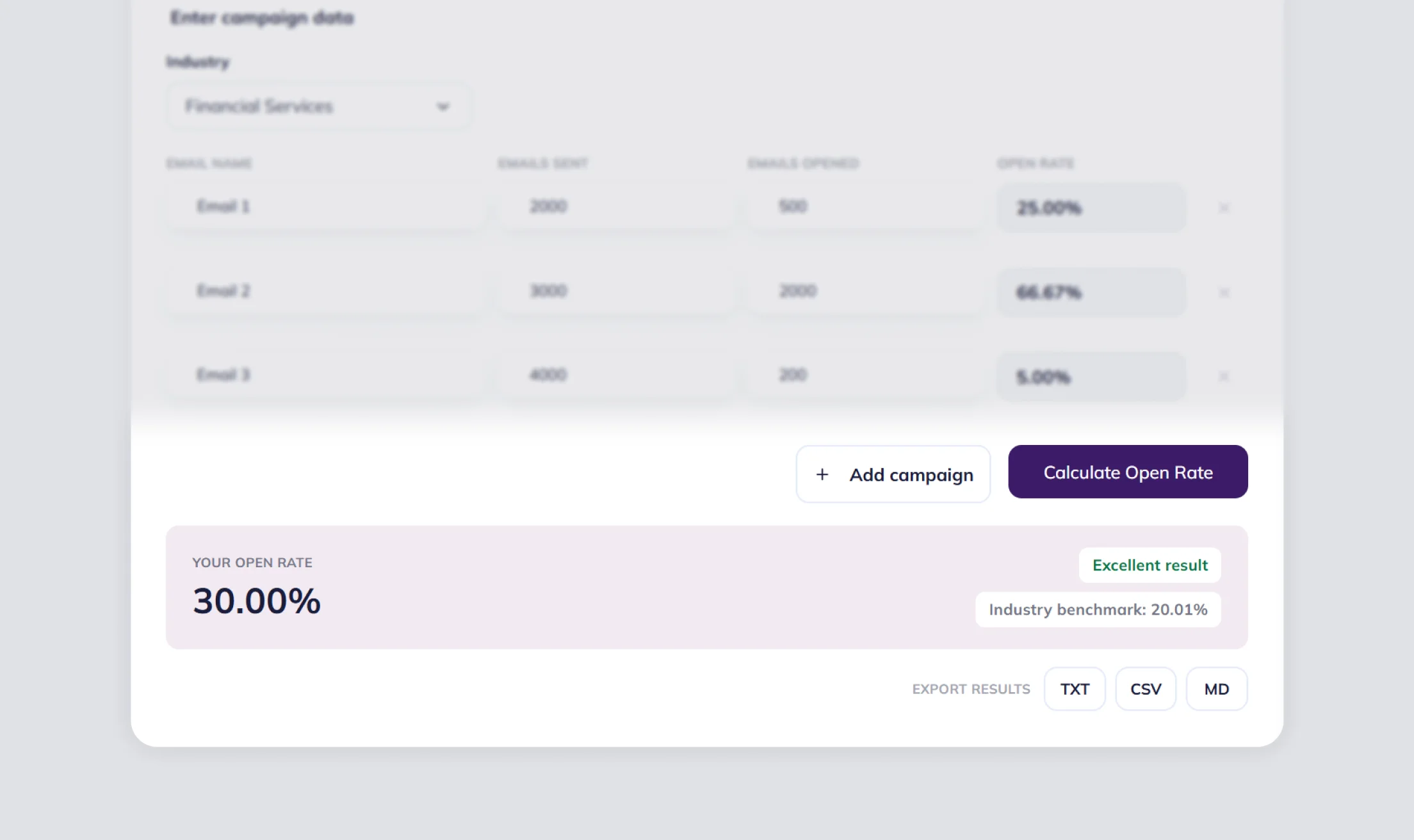 Compare your result with the benchmark