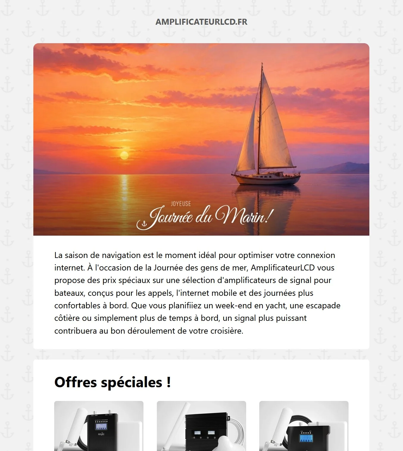 Mobile Signal Boosters email campaign created and sent with Selzy
