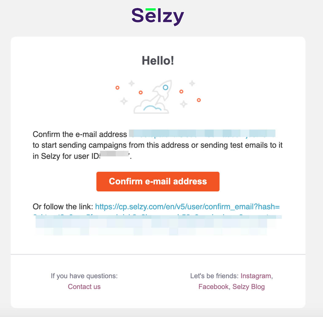 A confirmation email with the Confirm e-mail address button at the bottom.