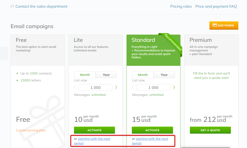 The available plans can be found in the Plans section.