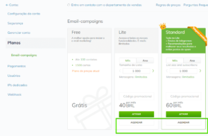 Na seção Planos da sua conta da Sezy, clique em Agendar para que o plano escolhido seja ativado automaticamente no início do próximo período de cobrança.